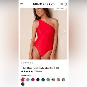 Sumersalt Ruched Sidestroke-Lava